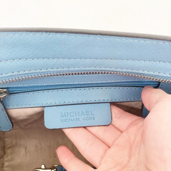 Michael Kors Light Blue Studded Crossbody Bag - Picture 6 of 8